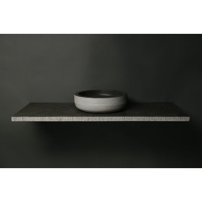 Forzalaqua Verona waskom 40x40x12cm Rond Natuursteen Blauw grijs OUTLETSTORE